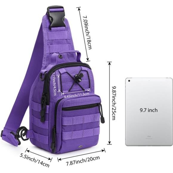 Tactical Bag Backpack, Purple - Picture 2 of 7
